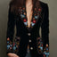 Long Sleeve Solid Color Stitching Lace Pleuche Coat