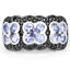 14K Yellow Gold Plated Tanzanite & Black Spinel Floral Ring
