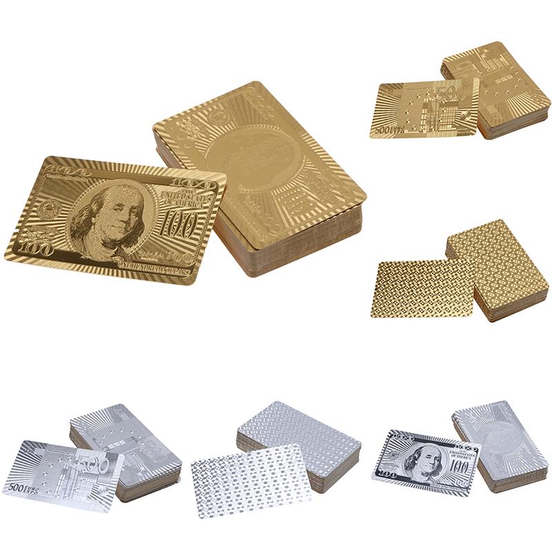 Waterproof Luxury Platinum Foil Poker Playing Cards Gold Plated Porker Cards - Korvel