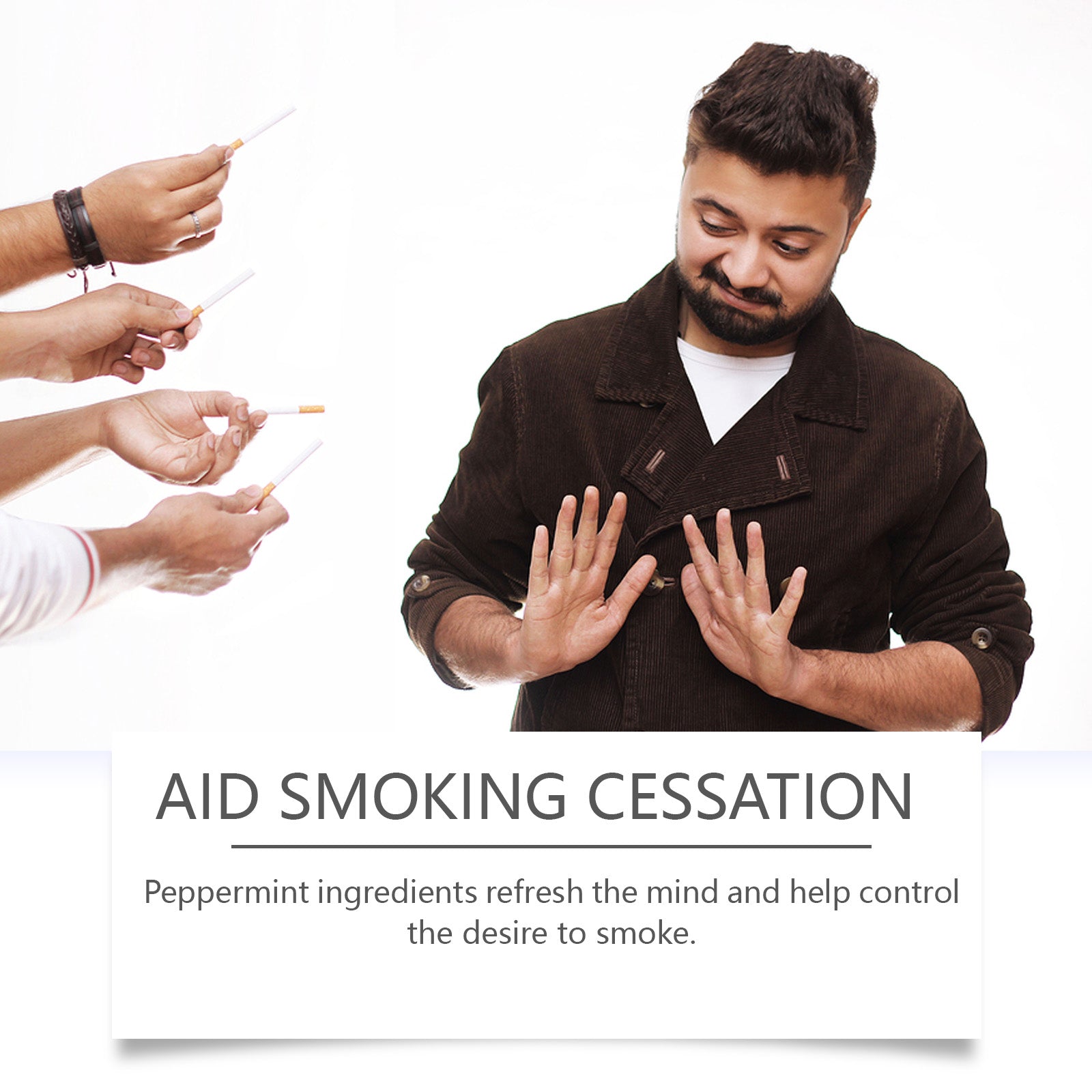 Smoking Cessation Suppressant Inhaler Vitality Energizing Essential Oil Inhaler Cooling Oil Double Hole Inhaler Aids Smoking Cessation Portable Smoking Control Care Inhaler - Korvel