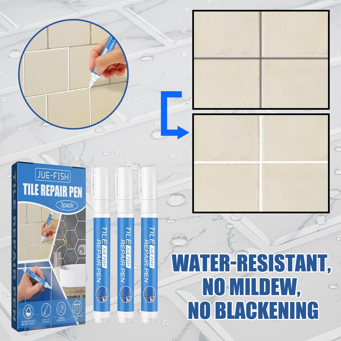 Waterproof Tile Repair Pen for Bathroom and Floor Crevices