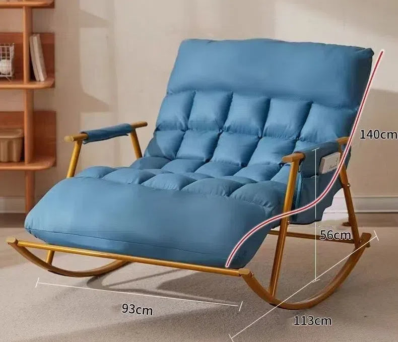 Rocking chair adult lounge chair balcony home leisure chair single lazy person sofa rocking chair lounge chair - Korvel