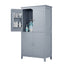 Bathroom floor storage cabinet, bathroom storage cabinet, 4-door independent cabinet, adjustable shelf, adaptive shelf, gray - Korvel