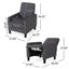 Smoke Fabric Push Back Chair for Elegant Home Décor - Korvel