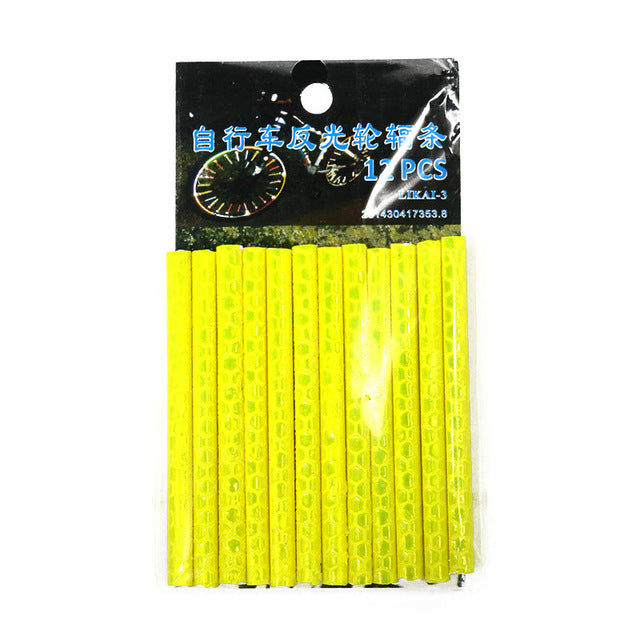 12Pcs Reflective Bicycle Spoke Clips for Safety
