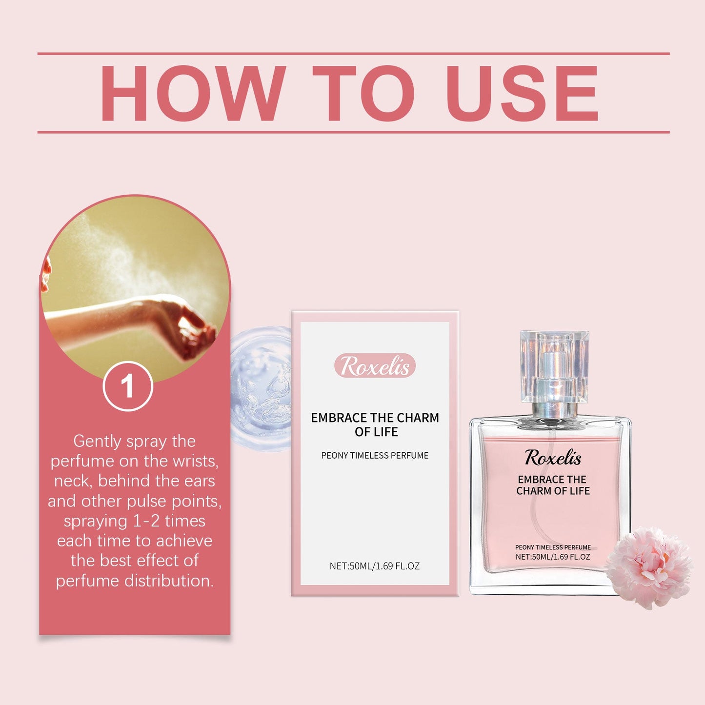 Peony Fragrance Eternal Perfume Natural Fragrance Release Charm Lasting Fragrance Light Elegant Charm Dating Atmosphere Perfume - Korvel