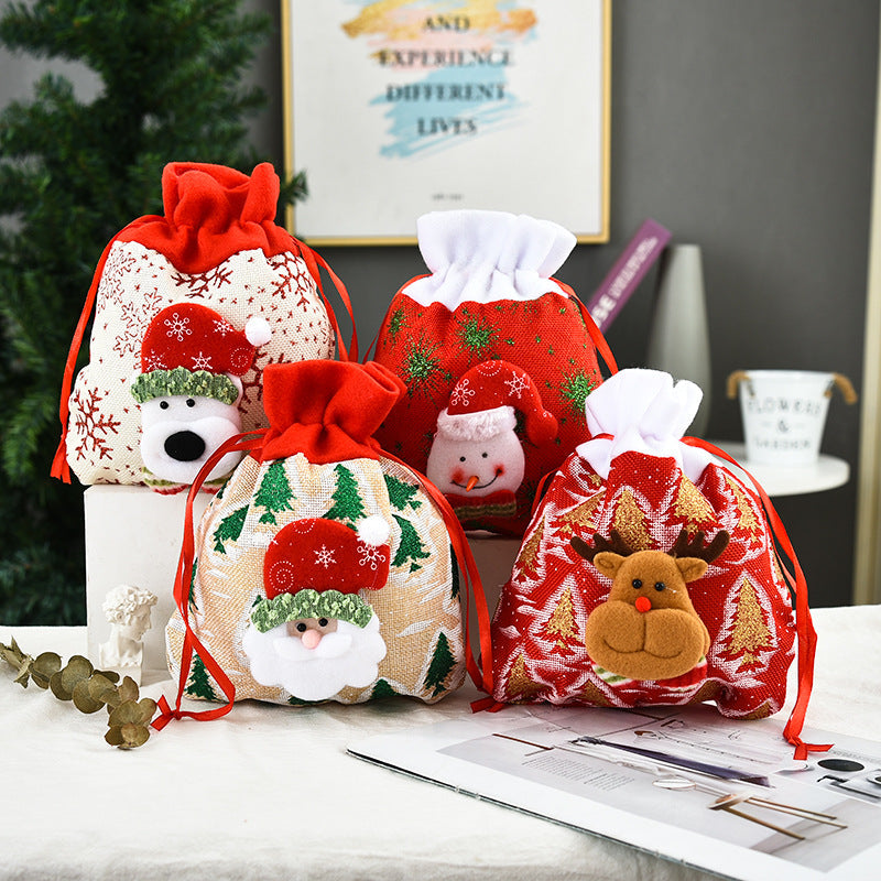 Christmas tote bag gift apple bag Christmas decoration 3D gift bag printed gift bag - Korvel