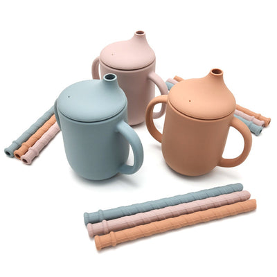 Silicone Baby Learning Drink Cup with Straw - Leak-Proof Design
