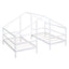 Cama Triangular de Tamaño Doble Twin con Mesa Incorporada - Blanca
