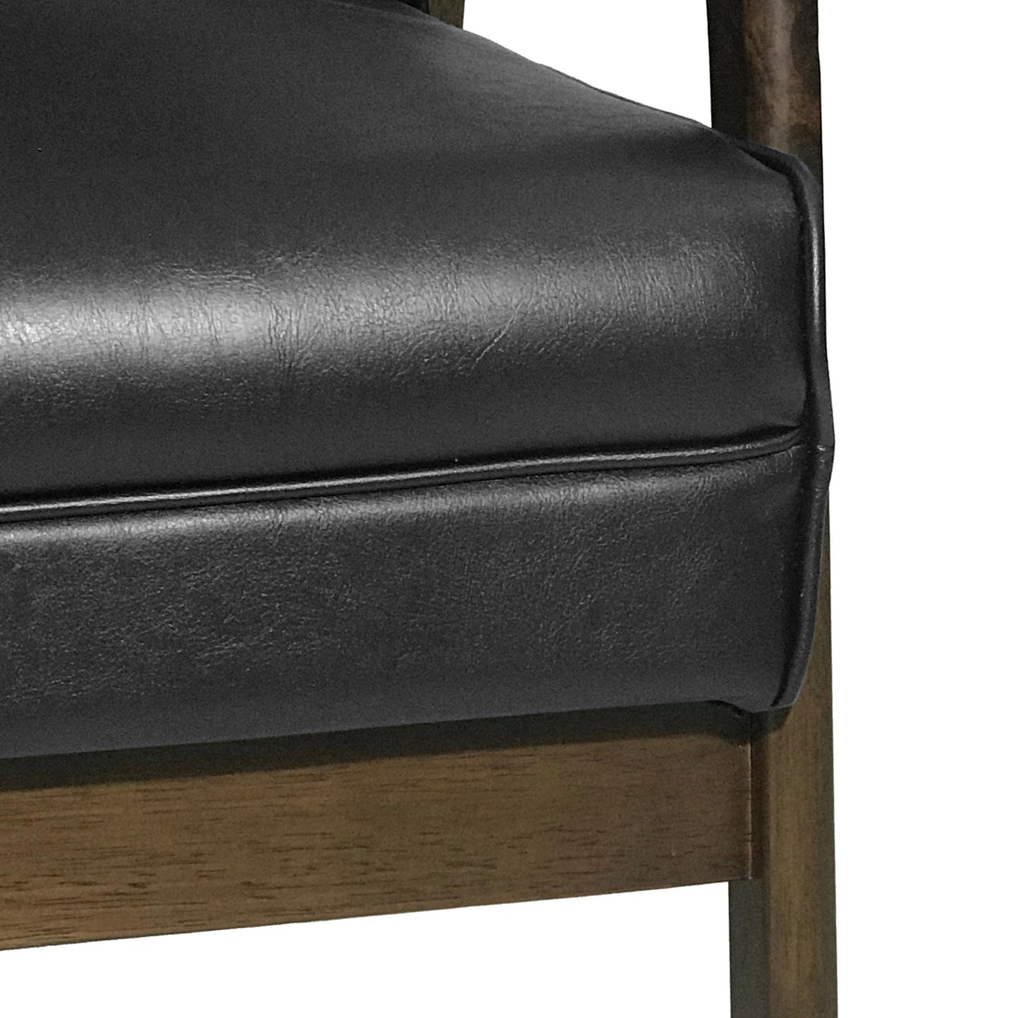 Mid Century Modern Upholstered Accent Chair in Matte Black