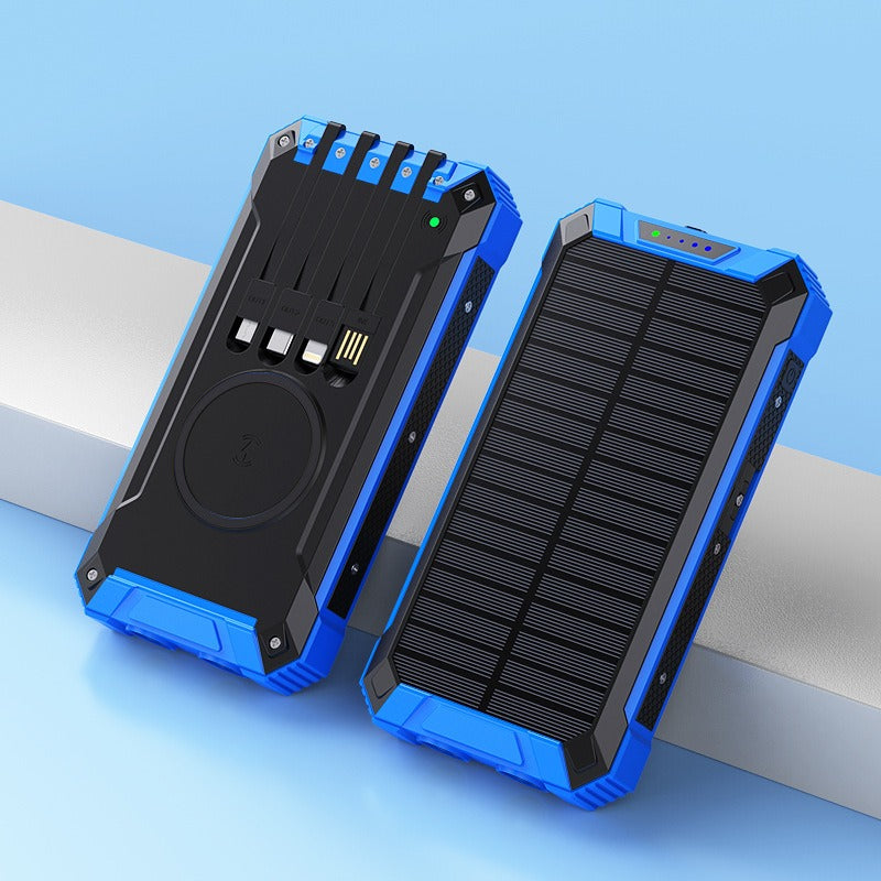 Wireless charging solar power bank 20000 mAh large capacity mobile phone outdoor power bank - Korvel