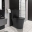 Matte Black Elongated One Piece Toilet Dual Flush 1.1/1.6 GPF Water Saving Map 1000g,Matte Black - Korvel
