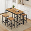 TREXM 5-piece compact bar table with table and stool - modern industrial design brown - Korvel