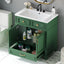 30 inch uncovered bathroom vanity with soft closed door, limited to solid wood frame bathroom storage cabinet green - Korvel