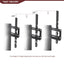 35.4 inch Black Multi-function TV Stand Height Adjustable Bracket Swivel 3-Tier - Korvel