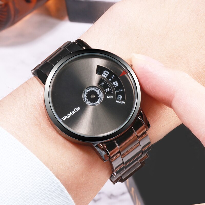 WoMaGe Fashion Watch Men Watches Stainless Steel Creative Men's Watches Male Wristwatch Luxury Mens Clock reloj mujer bayan saat - Korvel