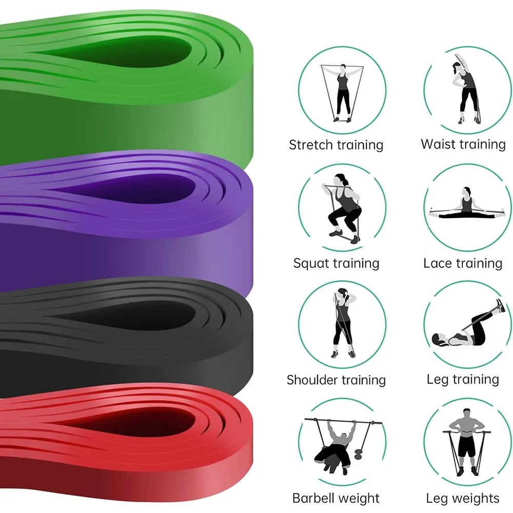 Resistance Band Resistant Latex Sports Elastic Belt Pull Up Assistance Bands For Pilates Training Out Fitness Body Home Gym - Korvel