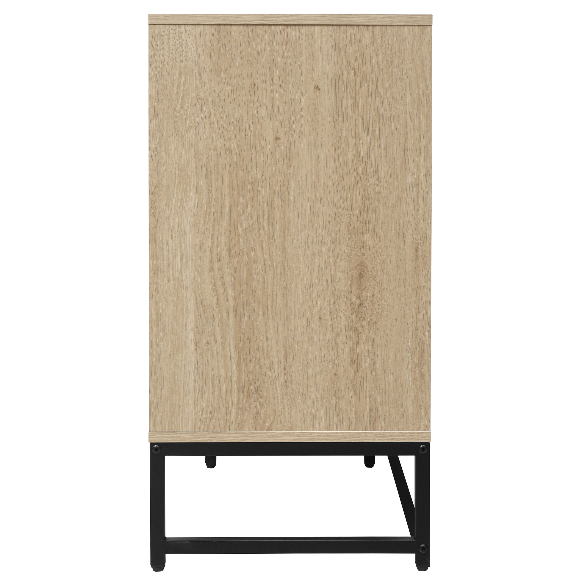 Engraved 3-door side panel with LED, self-service cabinet storage cabinet, modern coffee bar cabinet with adjustable shelf - Korvel