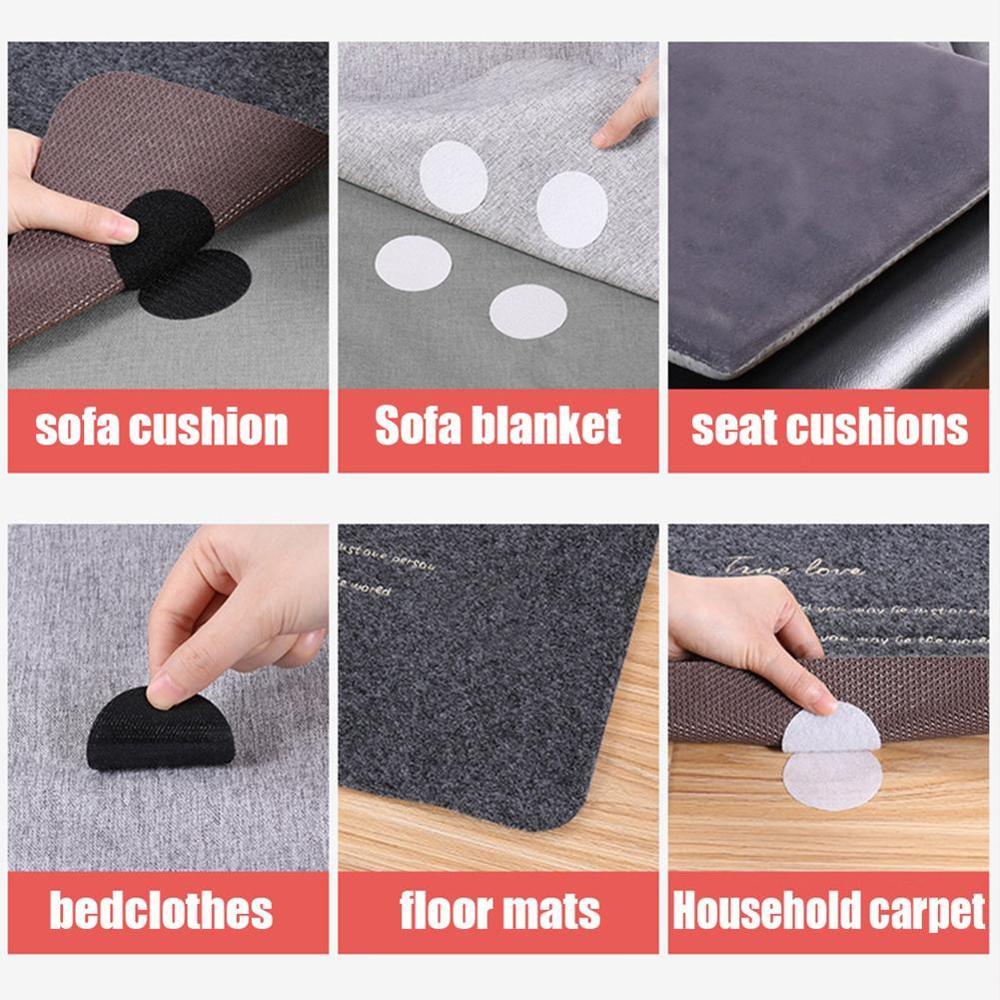 5 Pairs Double-sided Fixed Magic Sticky Self Adhesive Hook Loop Round Pads Craft Tape Bedcloths Sofa Carpet Non-slip Holder - Korvel