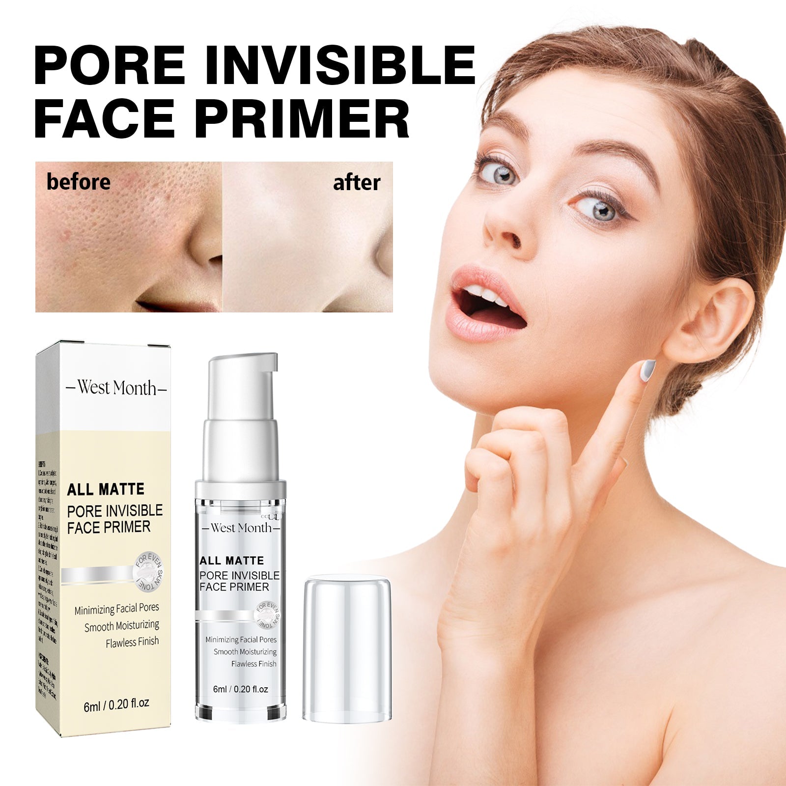 Pore Contouring Primer, Brightening Moisturizing Concealer Natural Contouring Primer - Korvel