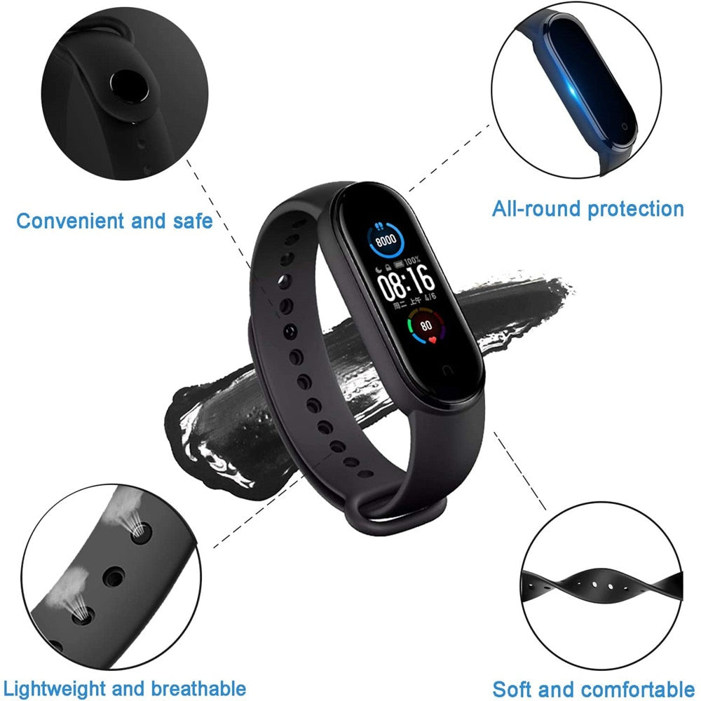 Bracelet en silicone premium pour Xiaomi Mi Band 3-7