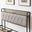Premium Grey Full Size Bed Frame with Charging Station