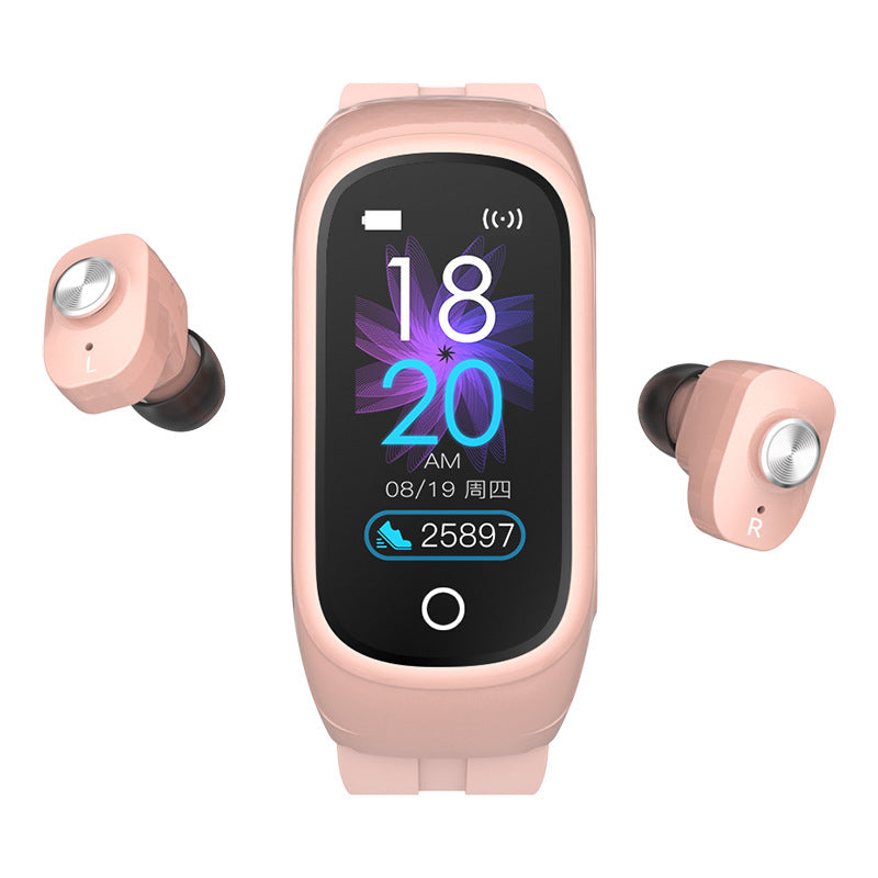New N8 Smart Bracelet Pair Ear Bluetooth Headset Two-In-One Sports Watch - Korvel