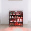 4 Layers Black Shoe Cabinet with Glass Door and Glass Layer Shoes Display Cabinet with LED light Bluetooth Control - Korvel