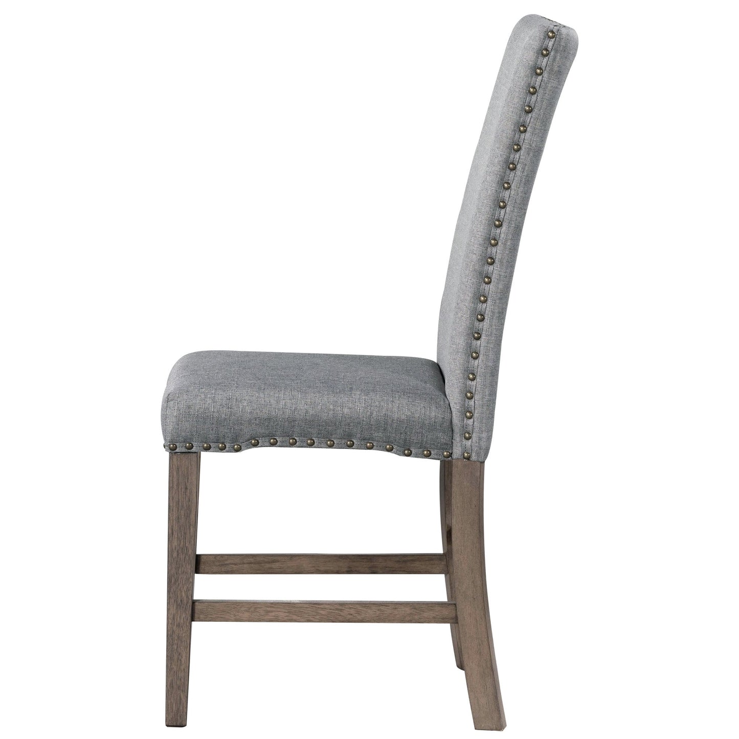 Ensemble de salle à manger TOPMAX en bois massif de style mid-century de 7 pièces