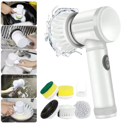 Electric Spin Scrubber with 5 Brush Heads