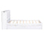 Full Size Storage Platform Bed with Pull Out Shelves and Twin Size Trundle, White - Korvel