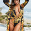 Printed Plunge One-Piece and Cover Up Swim Set - Korvel