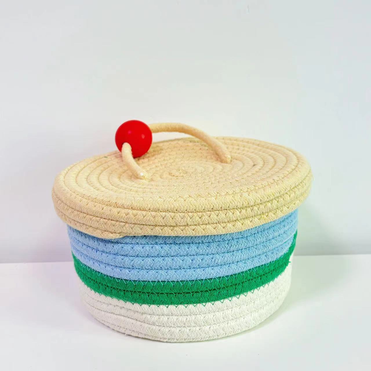 Home Cotton Weaving Storage Basket Ins Wind Vegetable Toy Storage Basket Living Room Miscellaneous Display Underwear Storage Basket - Korvel