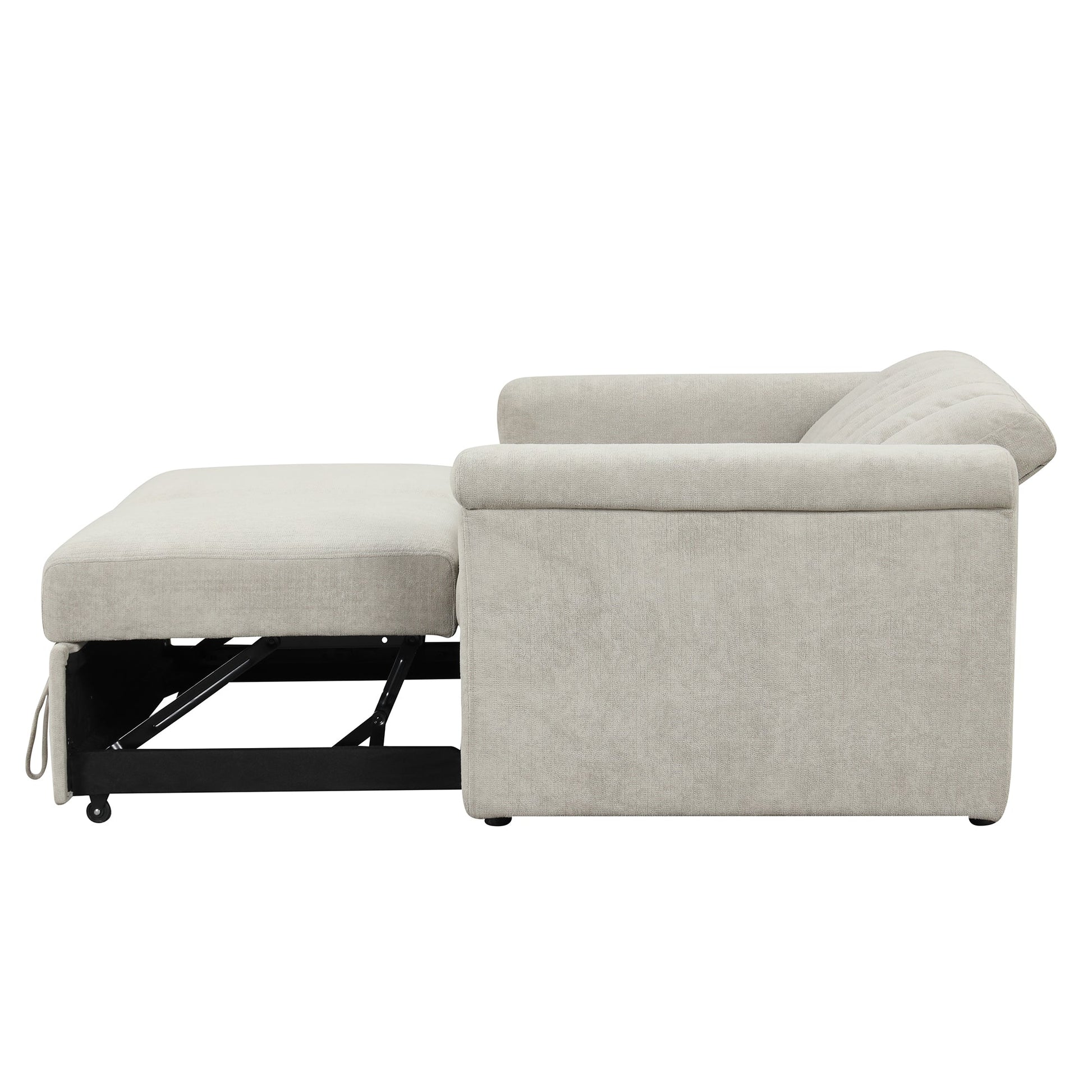 U_STYLE Convertible Soft Cushion Sofa Pull Bed ,for Two People to Sit On - Korvel