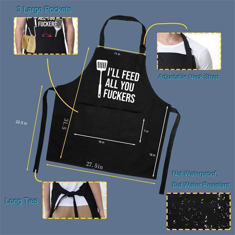 Solid color apron for kitchen and household use waterproof and oil resistant - Korvel