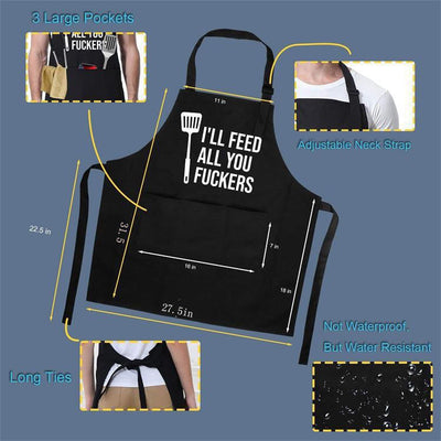 Solid color apron for kitchen and household use waterproof and oil resistant - Korvel