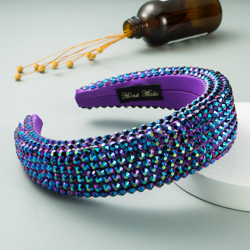 Premium Wide Brimmed Headdress with Rhinestones