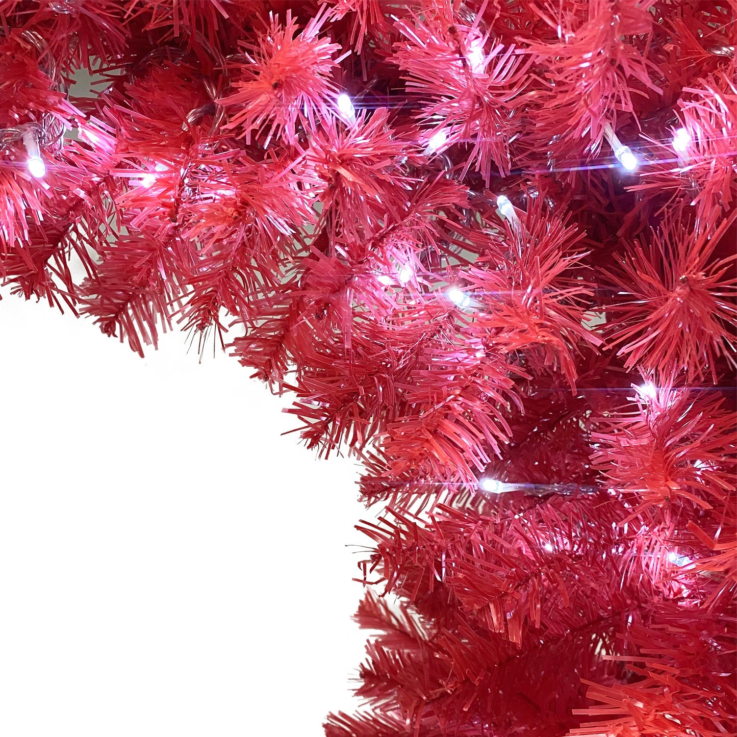 6FT Curved Top Artificial Fir Christmas Tree with LED Lights