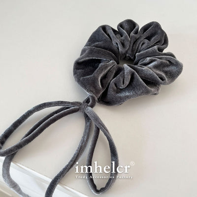 Vintage Velvet Long Ribbon Bow Hair Loop