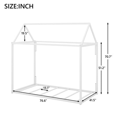 Metal House Shape Platform Bed - Twin