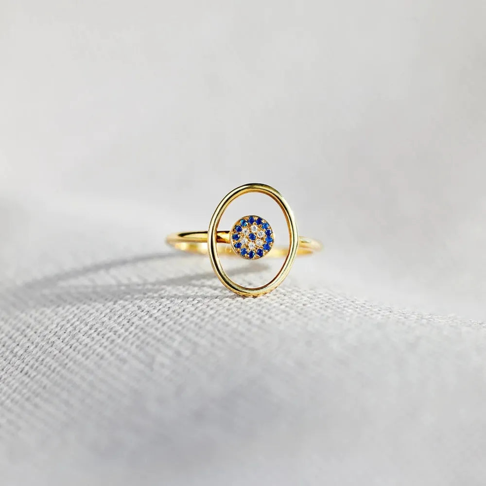 Anillo de Ojo Maligno de Plata Esterlina 925