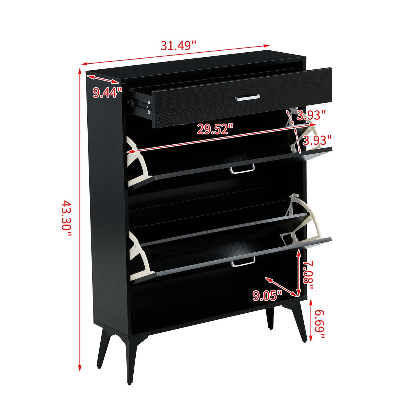 Premium Black Shoe Cabinet - Stylish Storage Solution