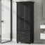 Tall Storage Cabinet with Two Drawers for Bathroom/Office, Black - Korvel