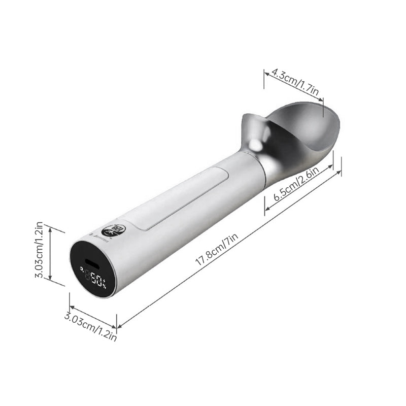 Rechargeable Heated Scoop: Adjustable Temp, Rapid Heat for Ice Cream & More - Korvel