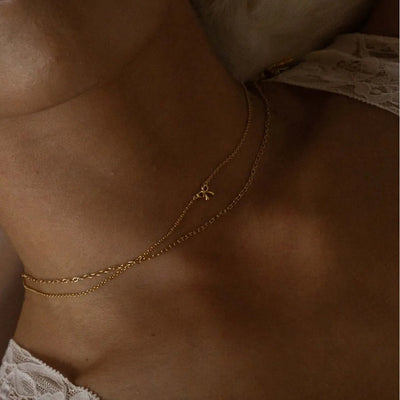 18K Gold-Plated Bow Necklace - Korvel