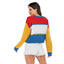 Contrast Dropped Shoulder Long Sleeve Sweater - Korvel