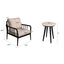 Ensemble de chaises longues de patio en aluminium 3 pièces avec table d'appoint