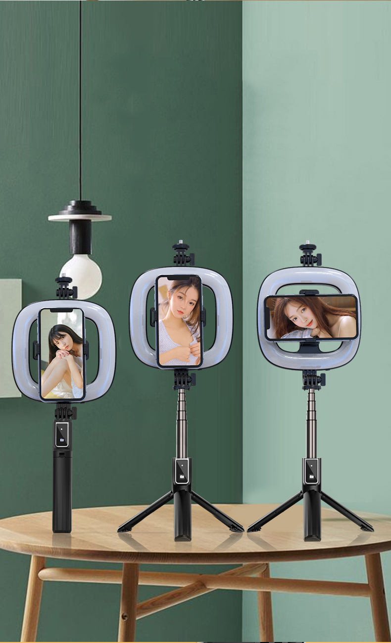 P40D Square Fill Light Selfie Stick - Portable 6-Inch Beauty Light