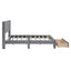 Full Size Storage Bed Velvet Upholstered Platform Bed with a Big Drawer - Gray - Korvel