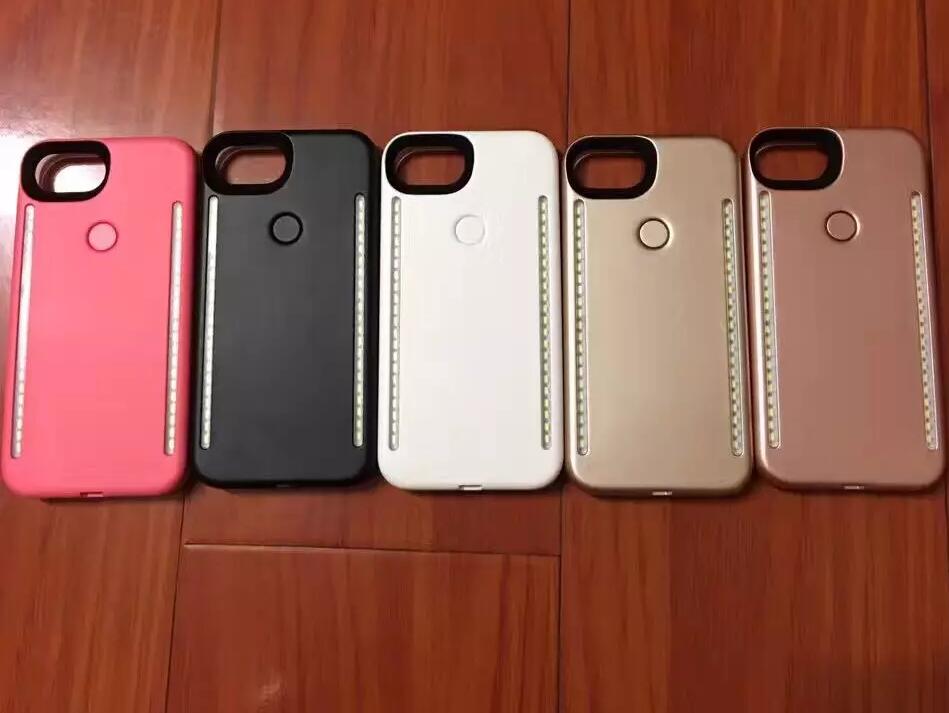 Light Up Duo Case for iPhone X SE 6 7 8 Plus Selfie Luminous Cover with Retail Package - Korvel